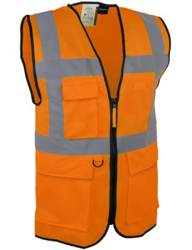 GILET SIGNALISATION HV ORANGE FERMETURE
